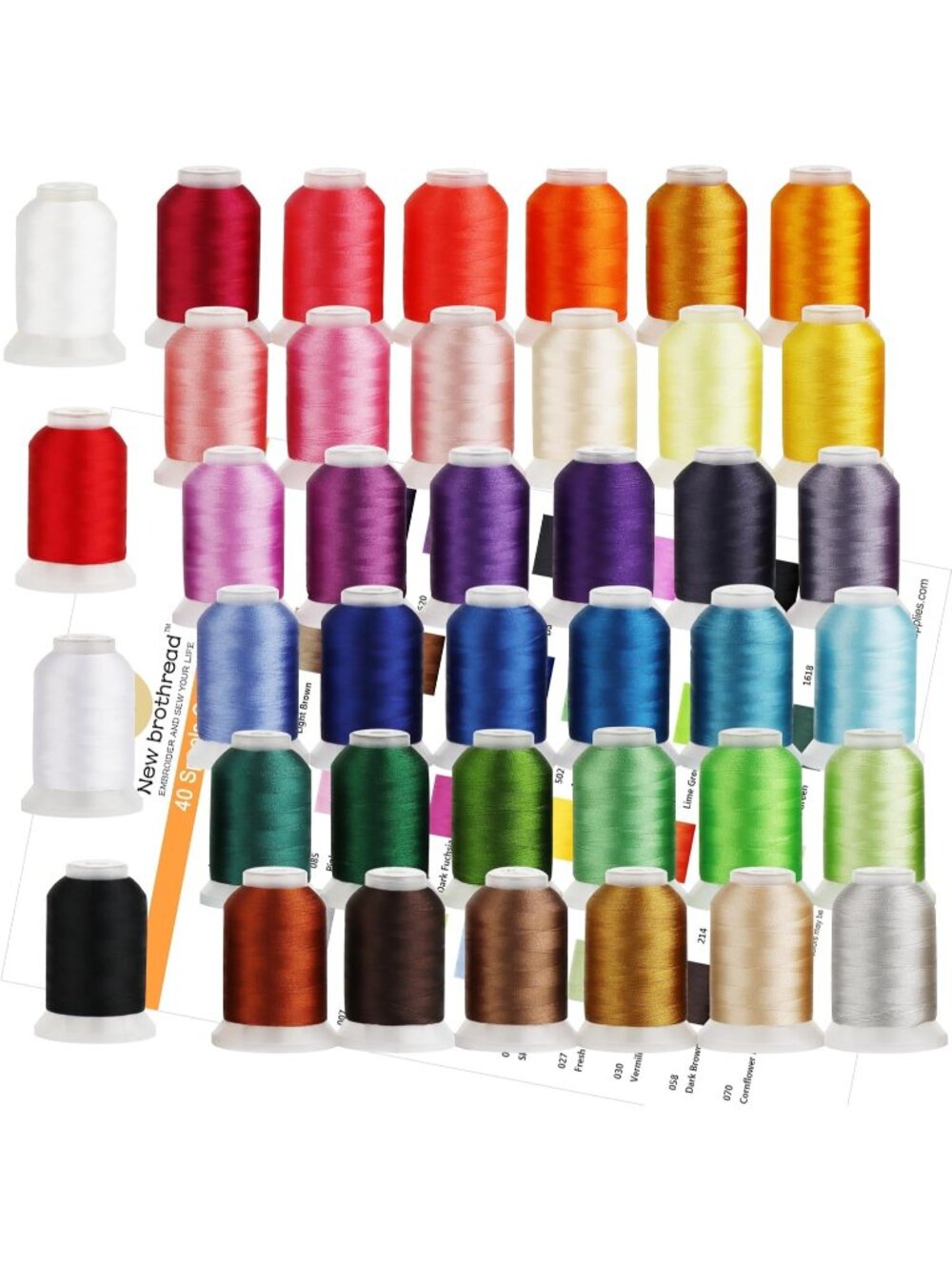 New 40 Colors 100% Polyester Machine Embroidery Thread 40WT